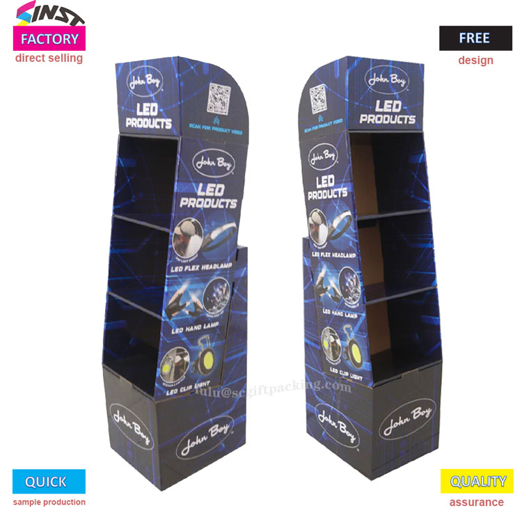 Stojan na displej z vlnité lepenky na produkty LED pro maloobchodní osvětlení